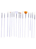 Salon System Nail Art Brush Set - 15 Pieces | Assorted Colors