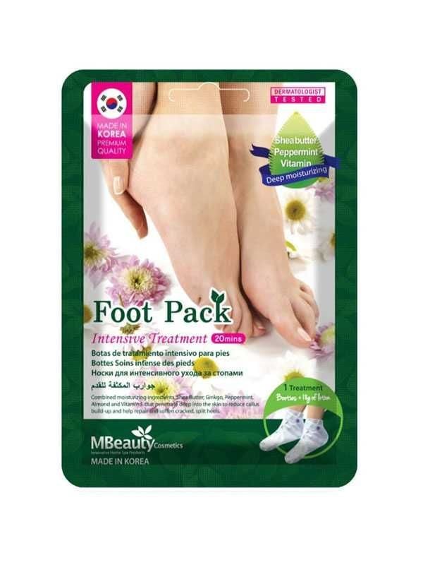 M Beauty Intensive Foot Treatment Socks - Shea Butter & Peppermint