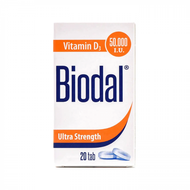 Vitamin D Tablets 1000 IU Bone Support Supplement Biodal 20 Tablets