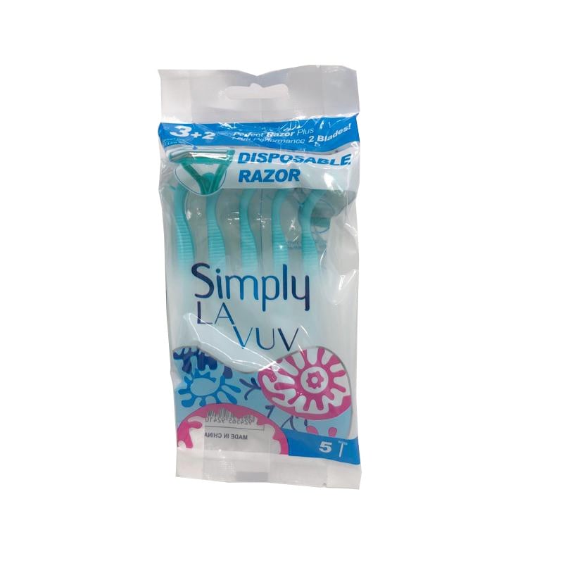 Lavuv 2-Blade Razor Sky Blue 5 Count