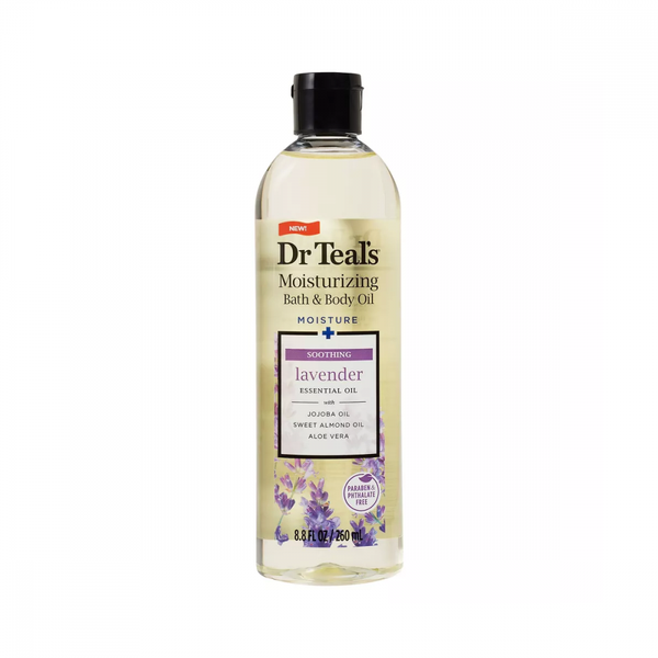 Dr Teal's Lavender Bath & Body Oil with Jojoba, Sweet Almond & Aloe Vera, 260ml