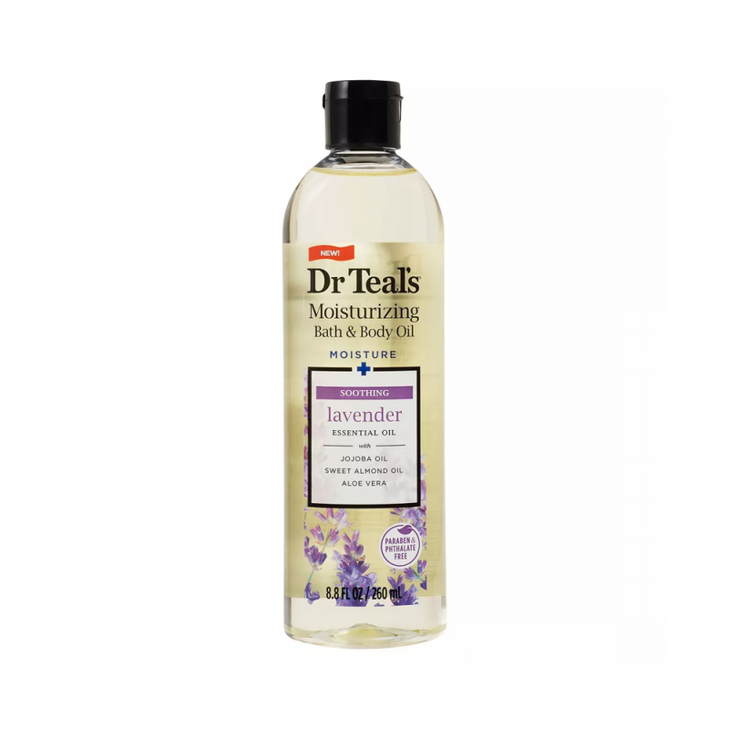 Dr Teal's Lavender Bath & Body Oil with Jojoba, Sweet Almond & Aloe Vera, 260ml
