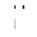 Unpa Cha Cha White Toothbrush with Bamboo Charcoal Bristles, Square Head