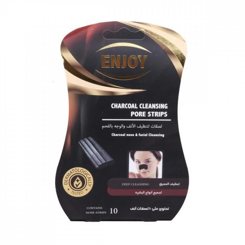Enjoy Charcoal Pore Cleansing Strips, Blackhead Removal, 10 Count