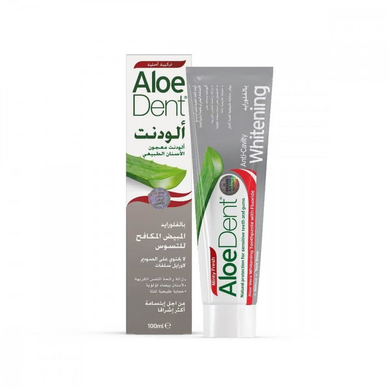 Aloedent Toothpaste with Aloe Vera, Natural Whitening, Fluoride-Free, 100ml