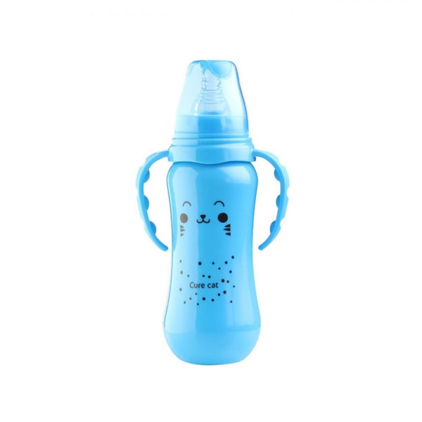 Baby Zone Hidden Milk Bottle with BPA-Free Silicone Nipple, 240ml, Pink