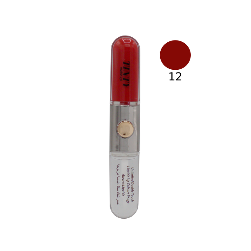 Tinty Double Touch Liquid Lipstick, Full Coverage, Shade 12