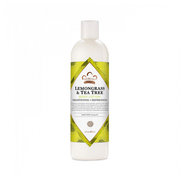 Nubian Heritage Lemongrass & Tea Tree Body Lotion for Nourished Skin, 384ml