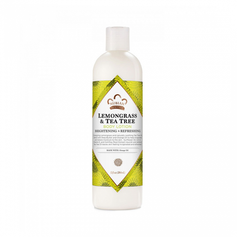 Nubian Heritage Lemongrass & Tea Tree Body Lotion for Nourished Skin, 384ml