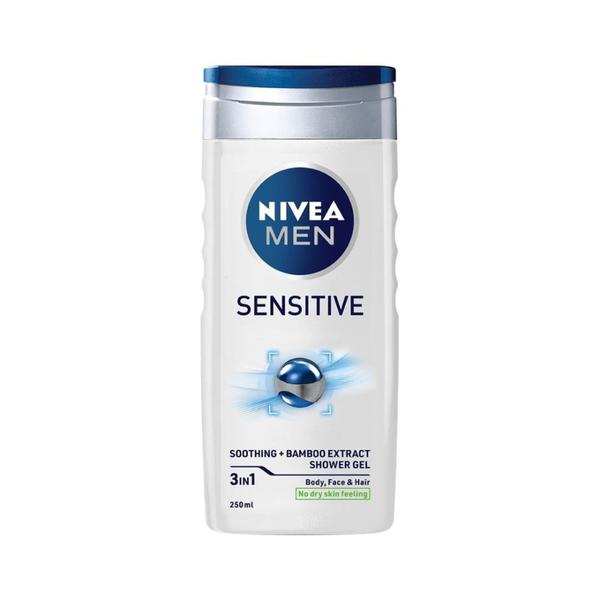 Nivea Men Sensitive Shower Gel, Bamboo Extract, Moisturizing, 250ml