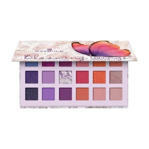 Essence Blooming Wings Eyeshadow Palette, 18 Shades, Matte Shimmer Glitter Finishes