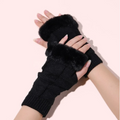 Warm Fingerless Gloves Knitted Acrylic Winter Accessories Women 1 Pair