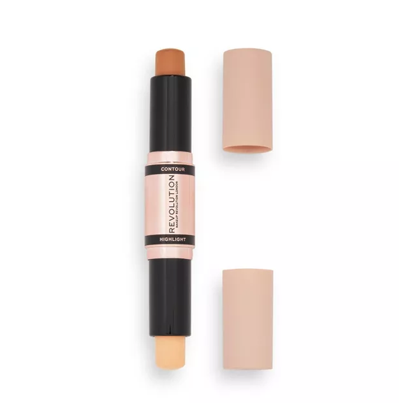 Revolution Fast Base Contour Stick Duo, Medium, Highlight and Contour