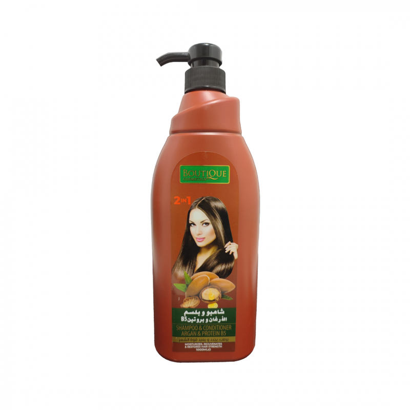 Boutique Argan Shampoo and Conditioner, Vitamin B5 Protein, 1000 ml