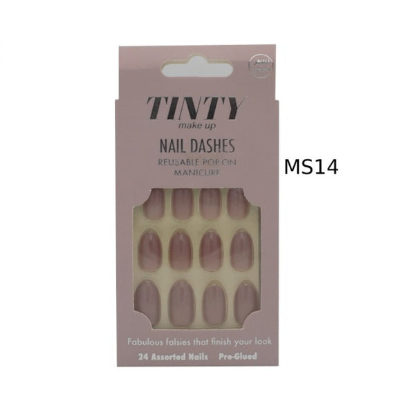 Tinty Artificial Nail Set MS14, 24-Piece Self-Adhesive Extensions