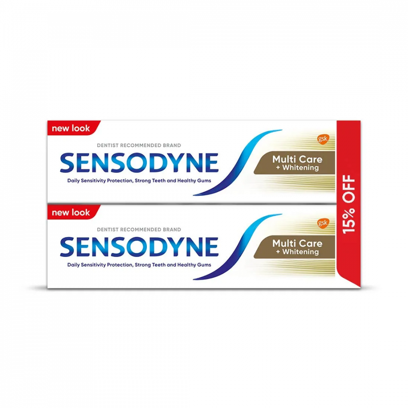 Sensodyne Multi Care Whitening Toothpaste, Sensitivity Relief, 2 Pack, 75ml