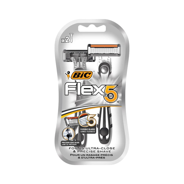 Bic Flex5 Men's Razor 5-Blade Pivoting Head 2 Count