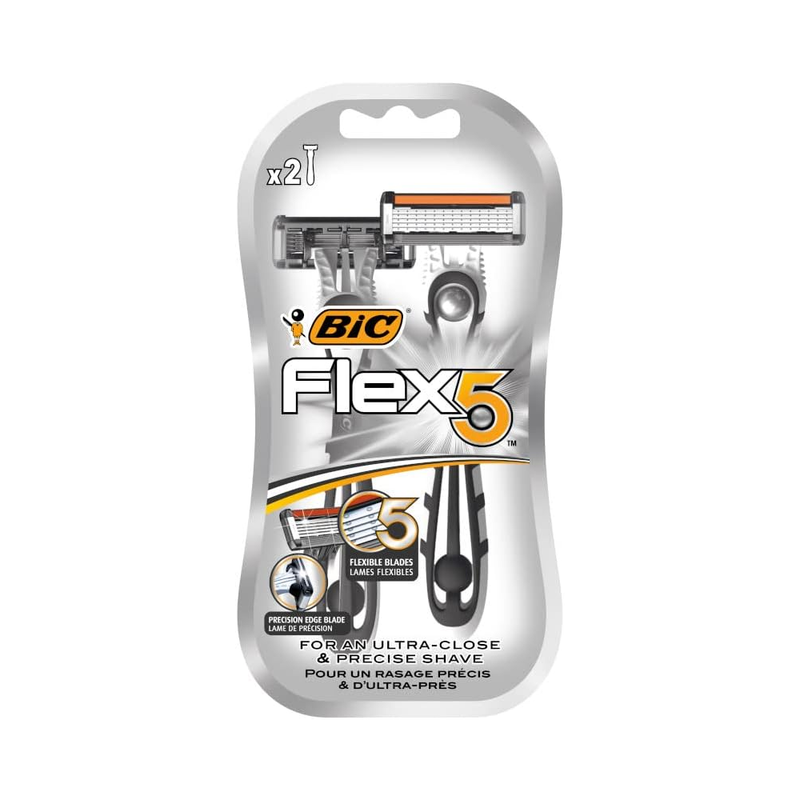 Bic Flex5 Men's Razor 5-Blade Pivoting Head 2 Count
