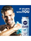 Best Shower Gel for Men 3-in-1 Pure Impact Nivea 500ml