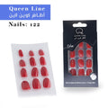 Queen Line Artificial Nail Set with Glue 24 Count