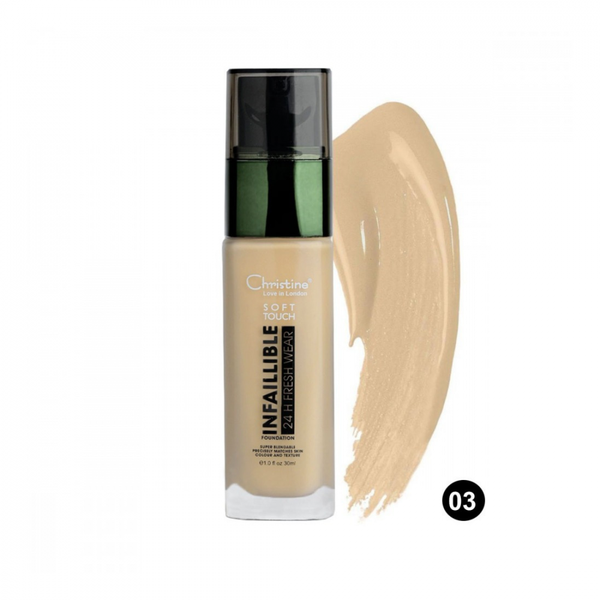 Christine Soft Touch Infallible Foundation 03, Full Coverage, 30 ml
