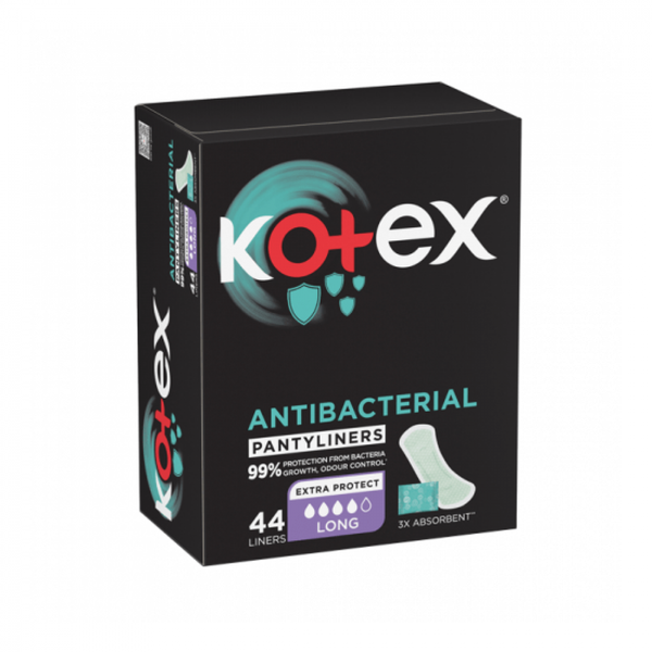 Kotex Cotton Daily Panty Liners, Unscented, 44 Count