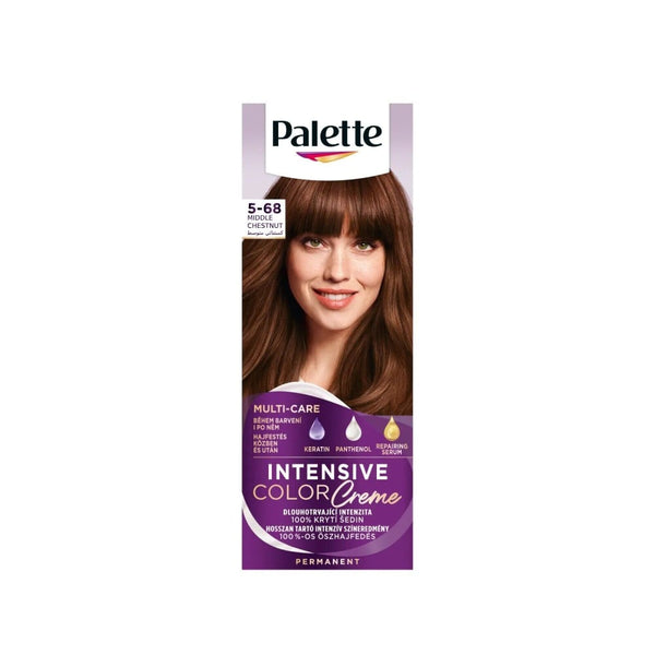 Permanent Hair Dye Medium Chestnut Gray Coverage Palette 110ml