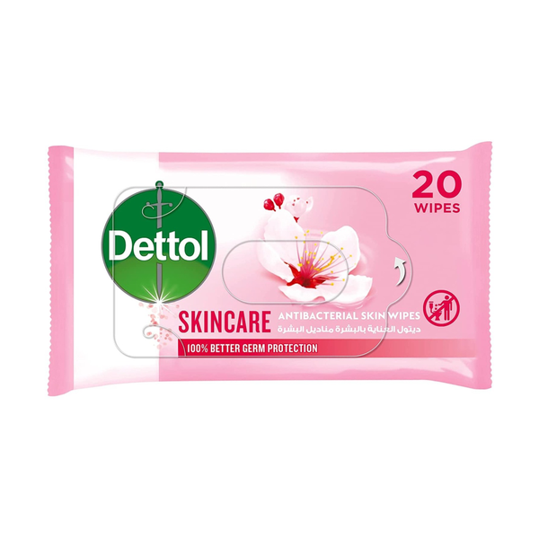 Dettol Skin Care Antibacterial Wipes Moisturizing 20 Count