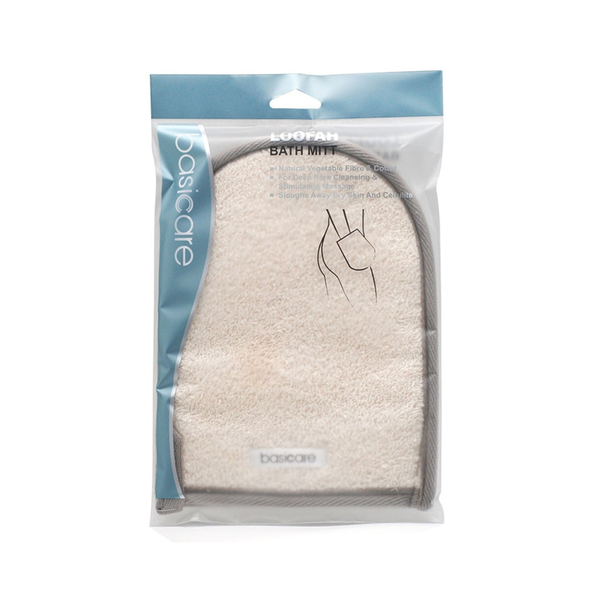 Loofah Bath Mitt Exfoliating Skincare Linen Basicare 1 Piece