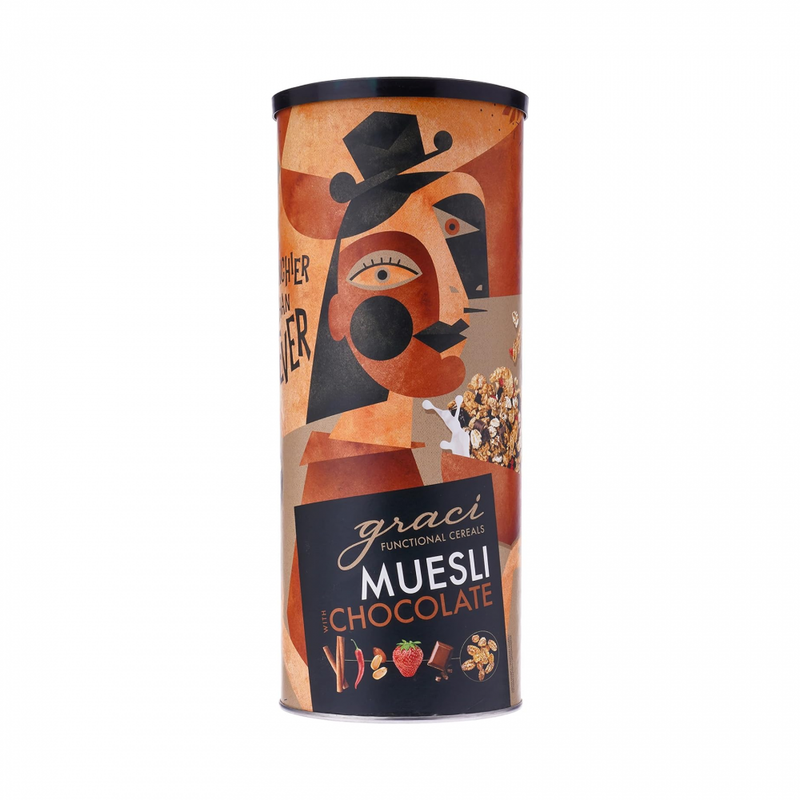 Best Muesli Cereal Oats with Chocolate Chips and Cinnamon Gracie 500g