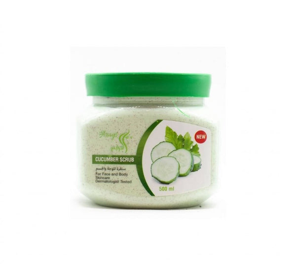 Al Arayes Cucumber Face and Body Scrub - Exfoliating, 500ml
