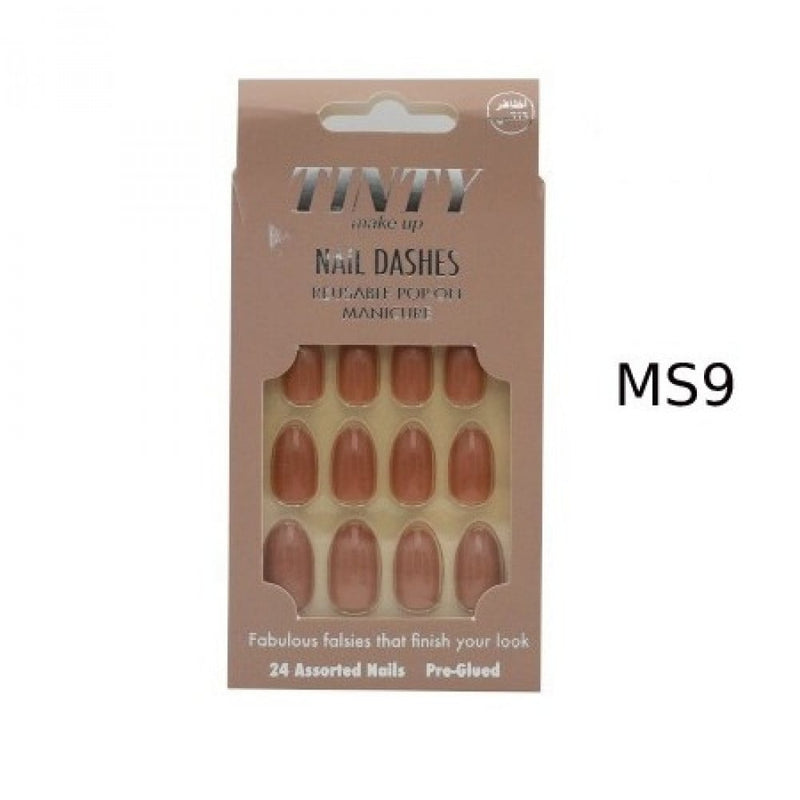 Tinty Artificial Nail Set MS9, Self-Adhesive, 24 Pieces
