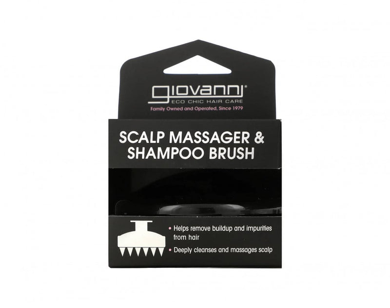 Giovanni Scalp Massager Shampoo Brush Silicone Bristles Black