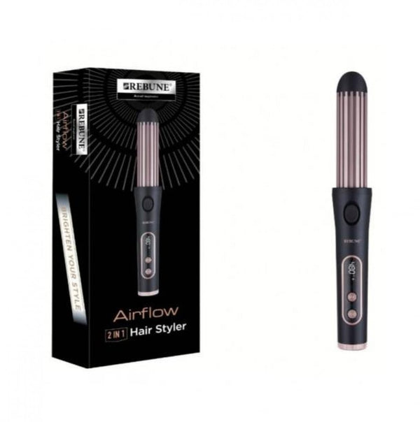 Rebune 2-in-1 Hair Curler and Straightener, LCD Display, RE-2097