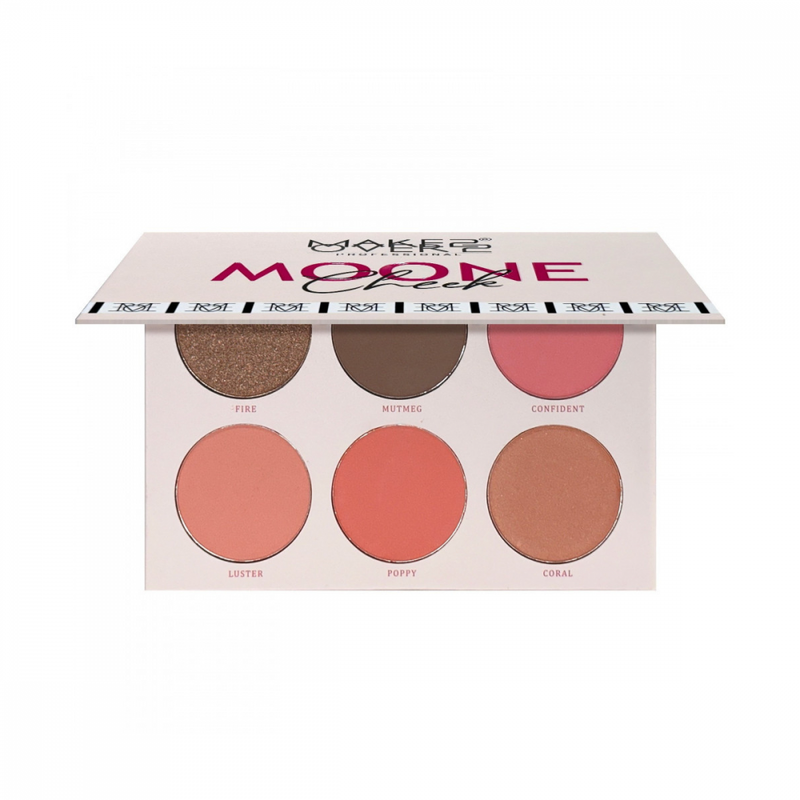 Make Over 22 Blush Palette M3203 6-Color Powder Kit Matte Shimmer