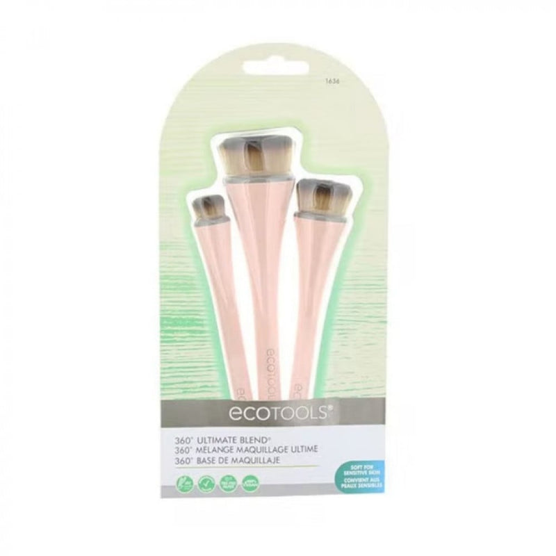 Ecotools 3-Piece Eyeshadow Brush Set, Synthetic Bristles