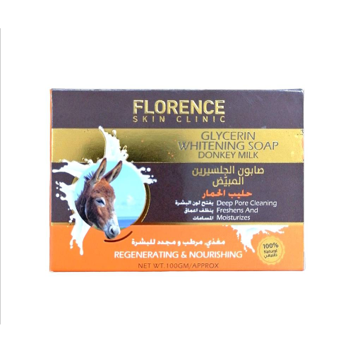 Florence Glycerol Soap with Donkey Milk for Whitening and Rejuvenation, 100g