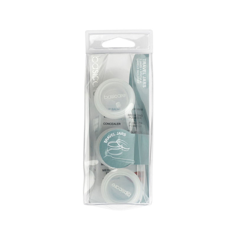Basicare Travel Jars Refillable Cosmetic Containers 10ml 3 Pack
