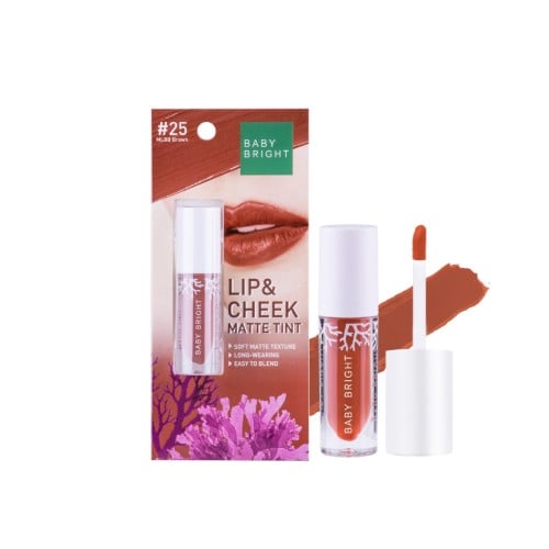 Baby Bright Matte Lip & Cheek Tint, Shade #25 MLBB Brown