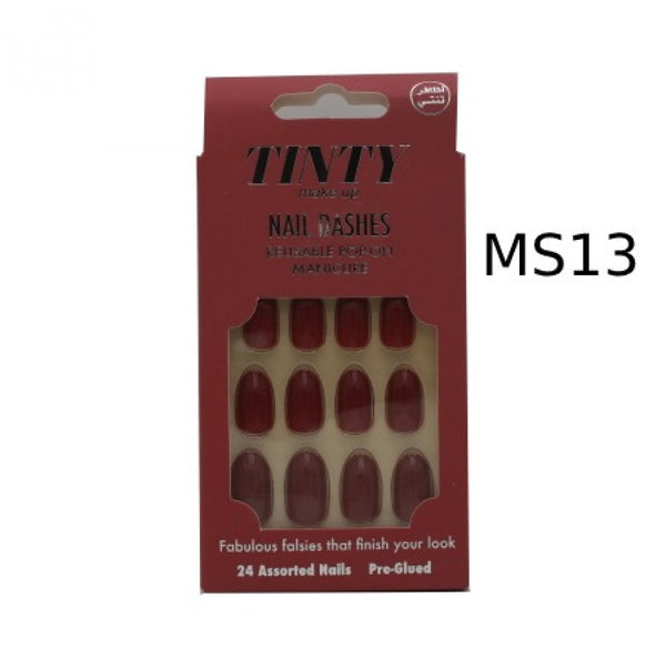 Tinty Nail Set MS13, 24-Piece Self-Adhesive Nail Extensions