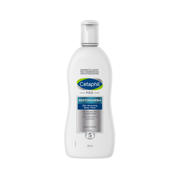 Cetaphil Restoraderm Body Wash for Eczema-Prone Skin, Fragrance-Free, 295 ml
