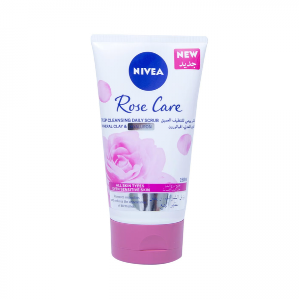 Nivea Rose Care Deep Cleansing Daily Scrub, Exfoliating Facial Wash, 150ml