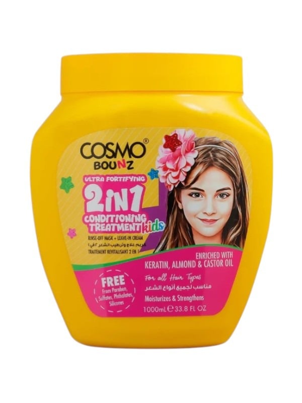 Cosmo Bounz Kids 2-in-1 Hair Treatment Keratin Almond Oil - 1000ml
