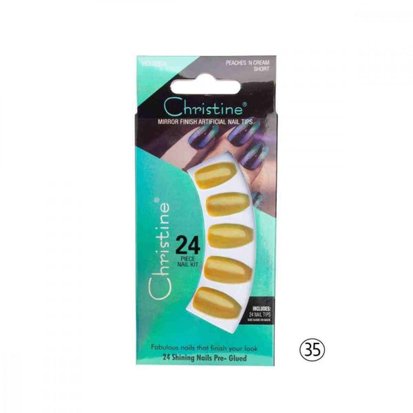 Christine Self-Glue Nail Set, 24-Piece, Colorful, Model 035