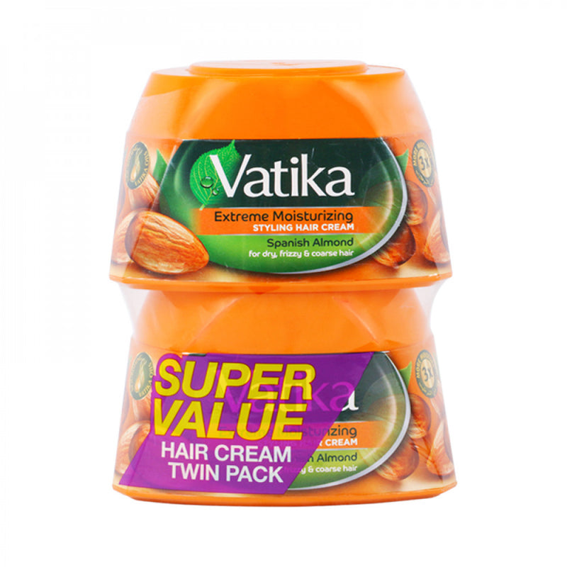 Hair Styling Cream Almond Nourishing Leave-In Formula Vatika 2x140ml