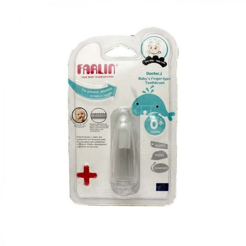 Farlin Silicone Finger Toothbrush, BPA-Free, Transparent, for Children