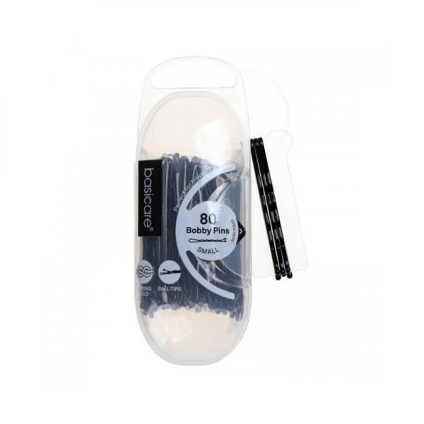Basicare Bobby Pins Black 5 cm 80 Count Hair Clips