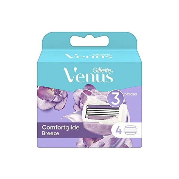Gillette Venus Breeze Razor Blades for Women, 3-Blade, 4-Pack