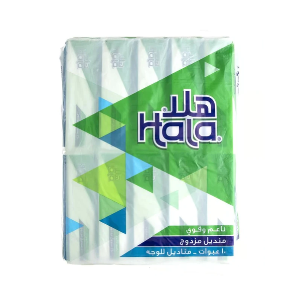 Hala Facial Tissues 180 Sheets 10 Pack Bundle
