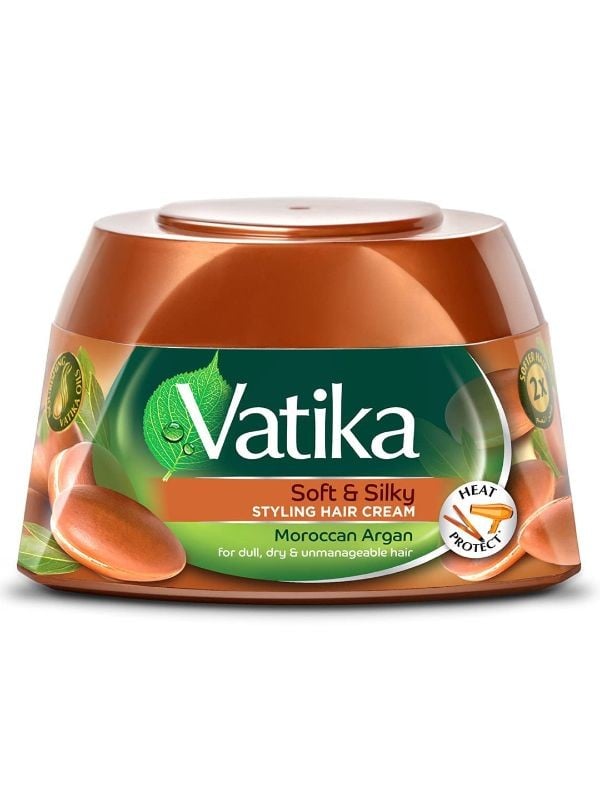 Vatika Argan Styling Cream with Argan Oil, Henna & Aloe Vera - 140ml